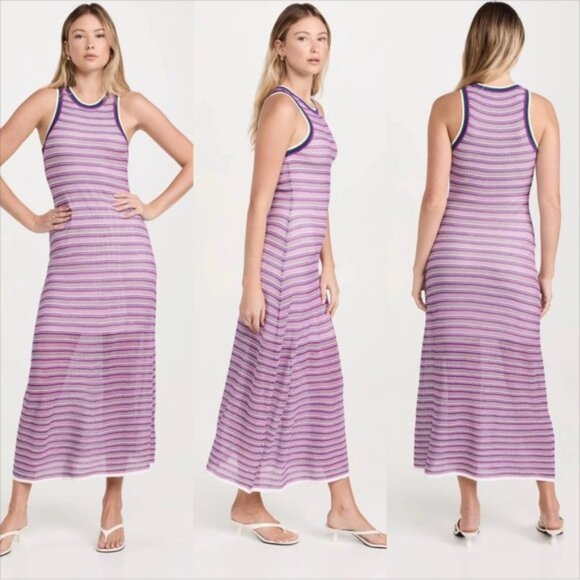 Veronica Beard Sivan Striped Knit Maxi Dress MSRP $428 Size Large - Picture 1 of 12